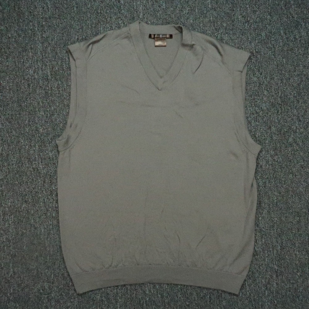 VINTAGE Nike Sweater Mens Large Gray Tiger Woods TW Wool V Neck Pullover Vest